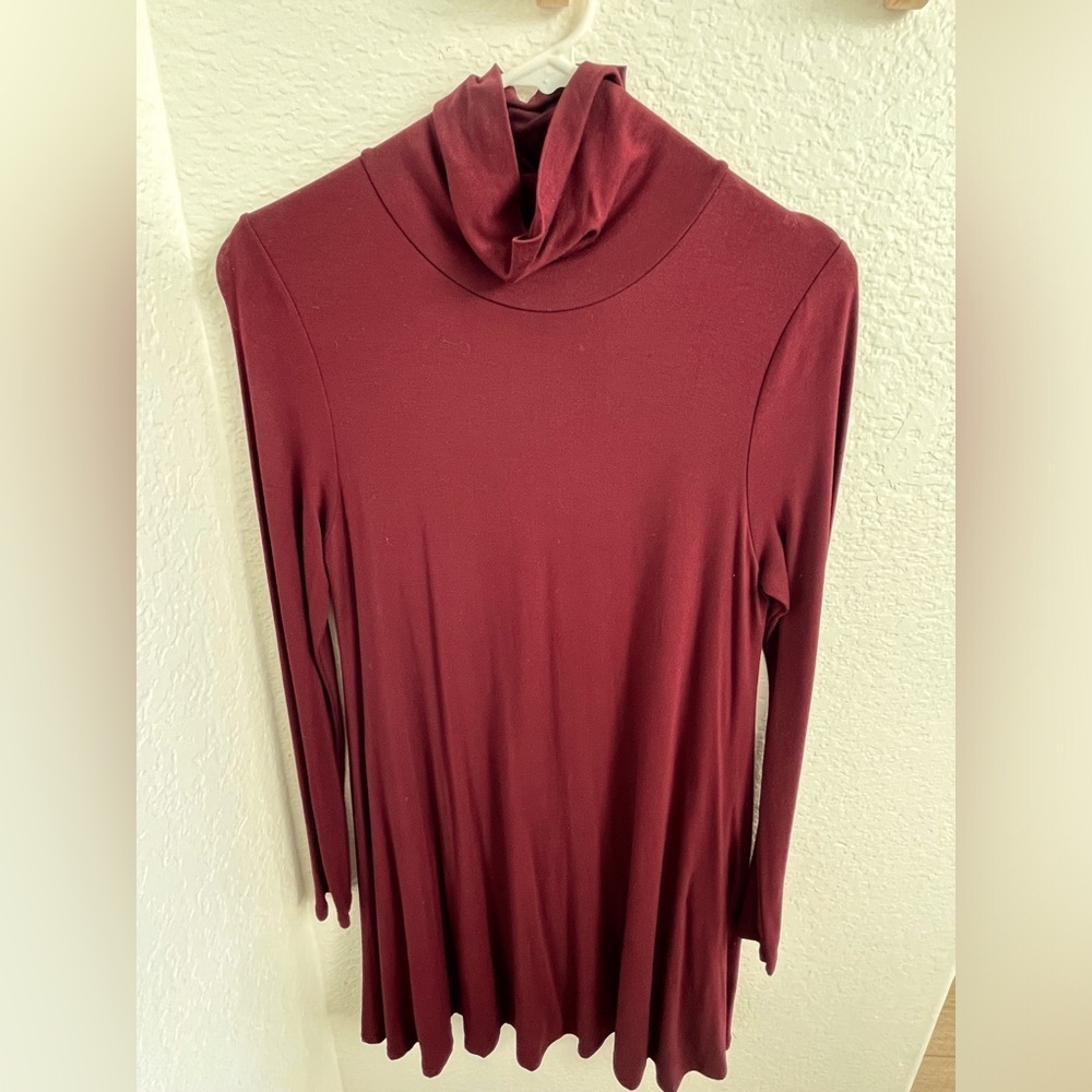 Lulus turtleneck cinnamon color mid thigh dress